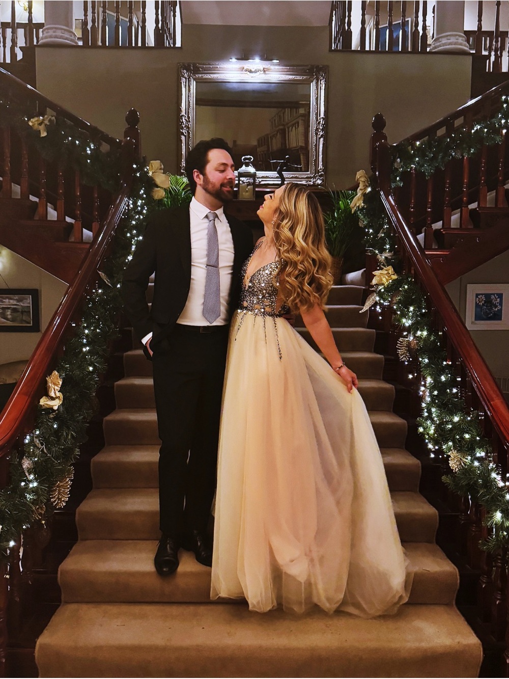 Elegant Beaded V-Neck Maxi Dress in Champagne